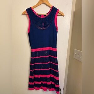 Nanette Lepore crocheted knit Summer dress small